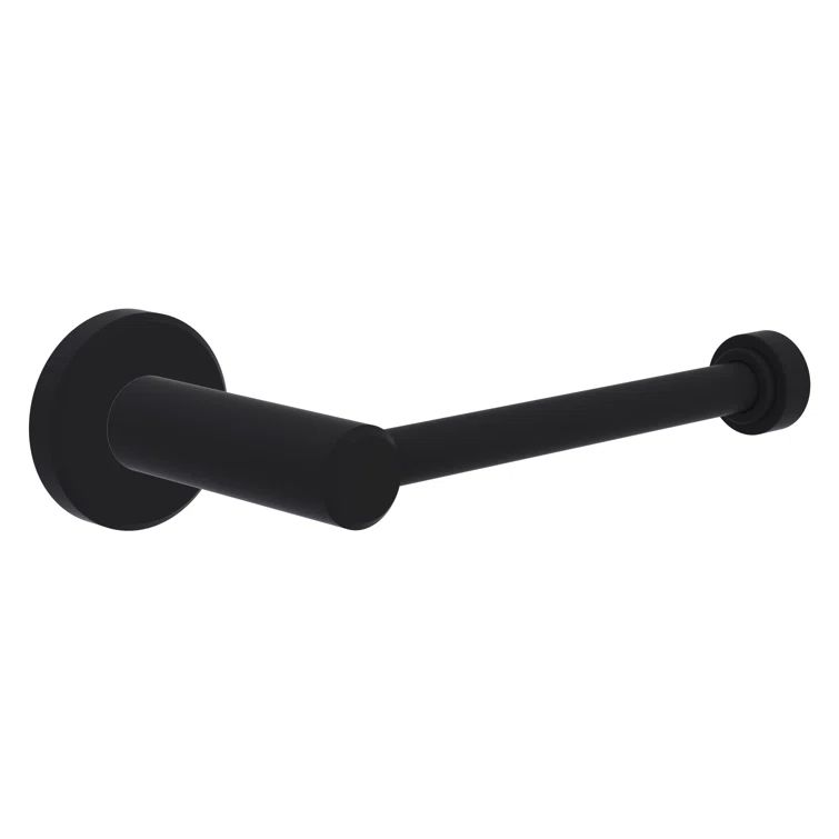 Matte Black Brass Euro Style Wall Mounted Toilet Paper Holder