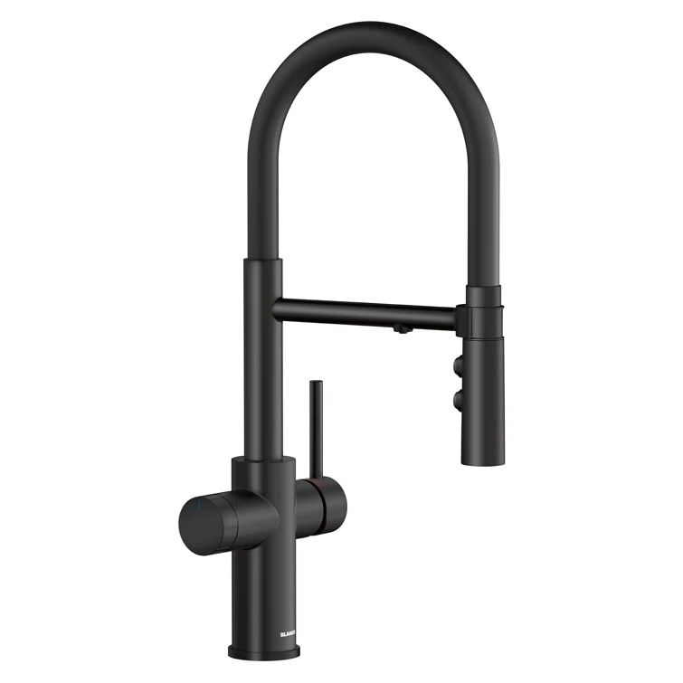 Matte Black Stainless Steel Semi-Pro Pull Down Kitchen Faucet