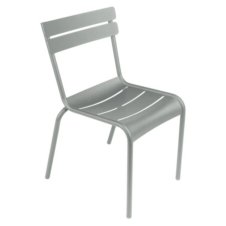 Cactus Green Aluminum Outdoor Stacking Dining Side Chair, Set of 4
