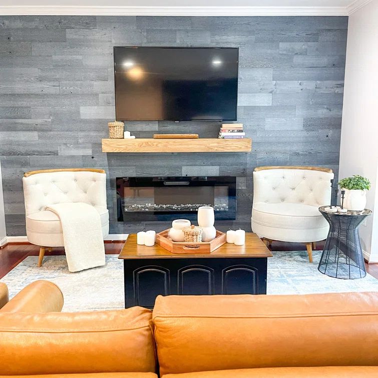 Fog Lake Blue Gray Reclaimed Wood Peel and Stick Wall Planks