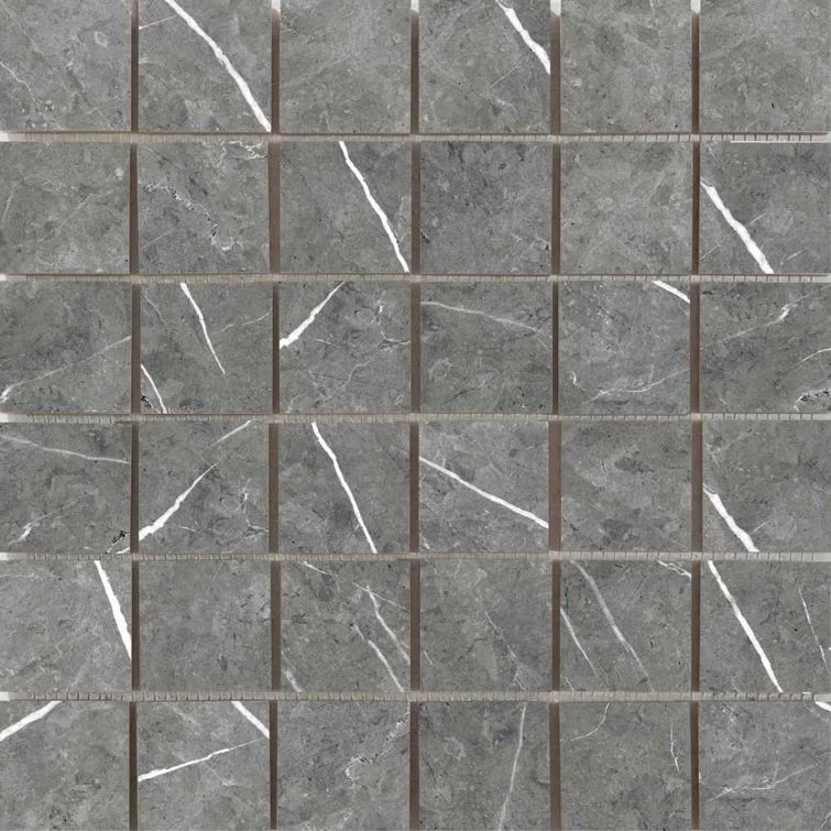 Gray 12" x 12" Porcelain Mosaic Wall and Floor Tile