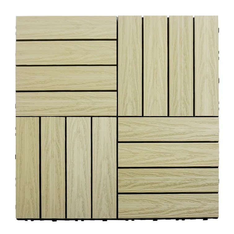 Sahara Sand Elm Composite 12" x 12" Interlocking Deck Tile