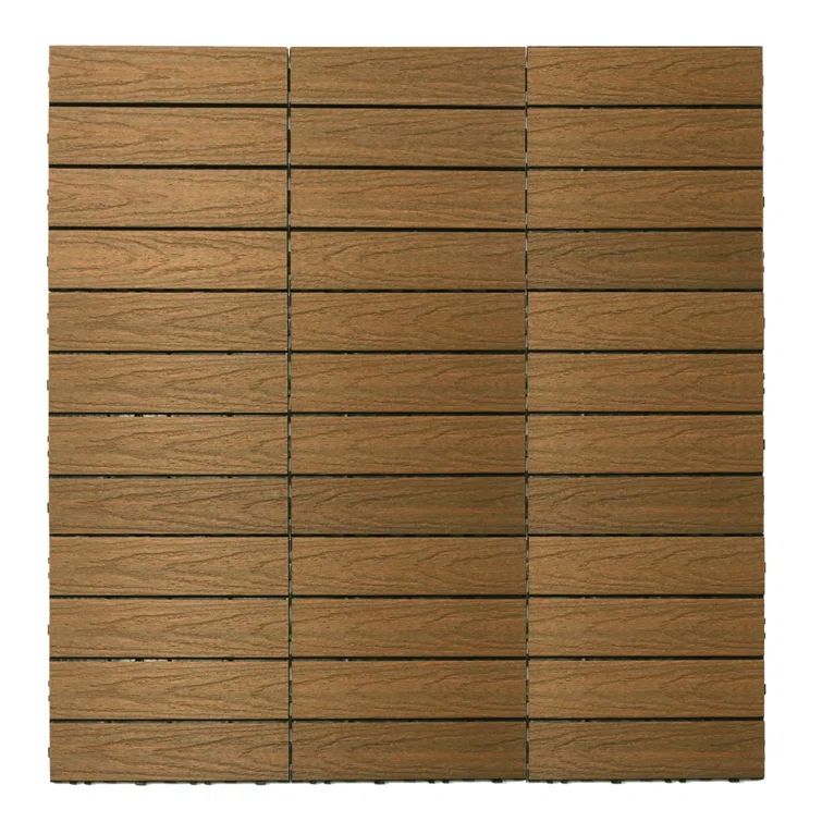 Peruvian Teak 12" x 12" Composite Interlocking Deck Tile