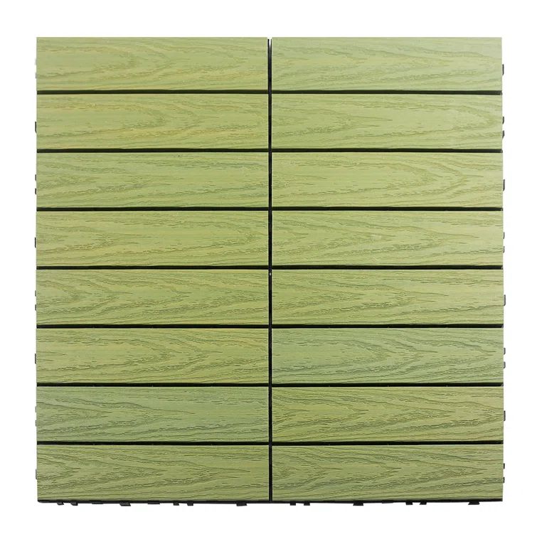 Irish Green Composite Interlocking Deck Tile with Water Protection