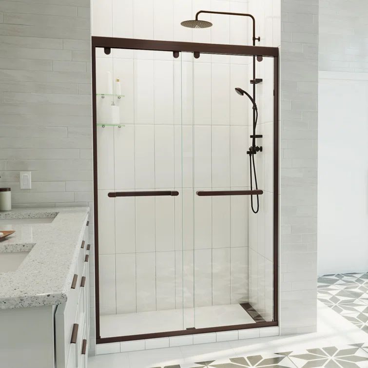 Charisma-X Oil Rubbed Bronze Frameless Sliding Shower Door