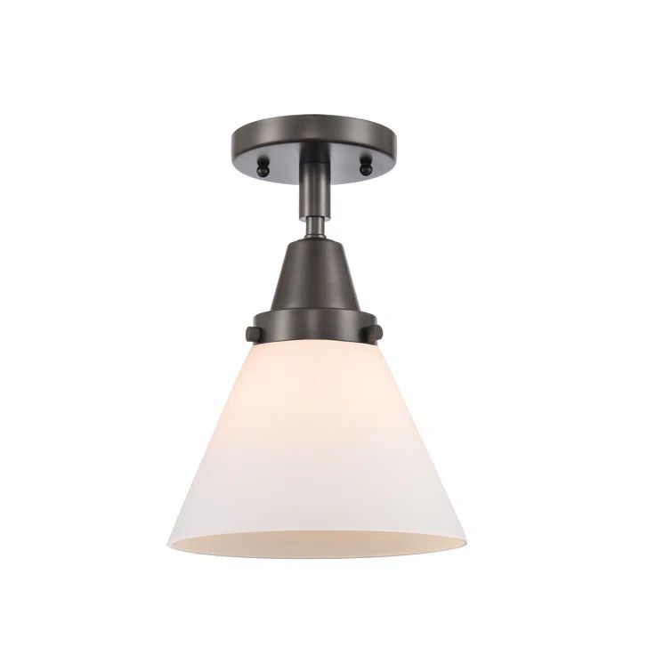 Oil Rubbed Bronze and Glass Dimmable Flush Mount Light