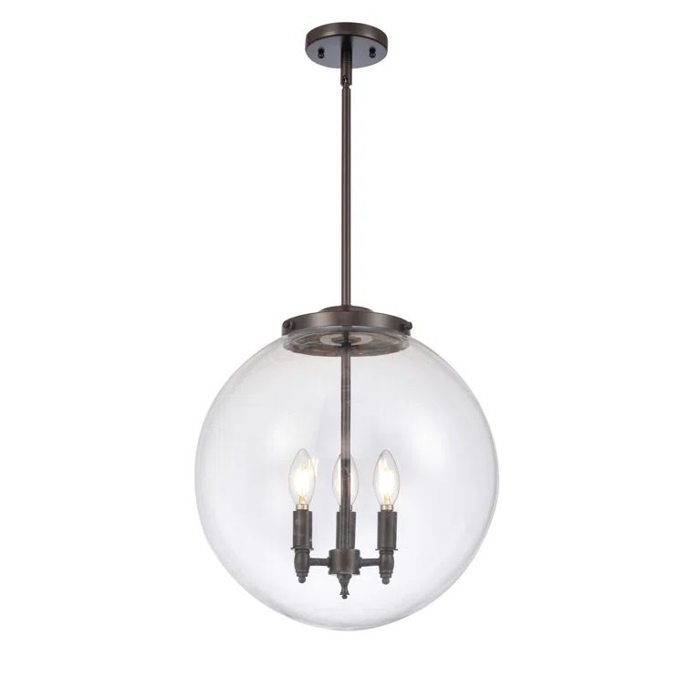 Contemporary Beacon Globe 3-Light LED Pendant in Oil Rubbed Bronze