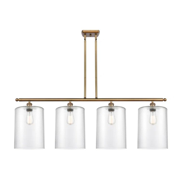Ballston 48" Brushed Brass Island Light with Clear Glass