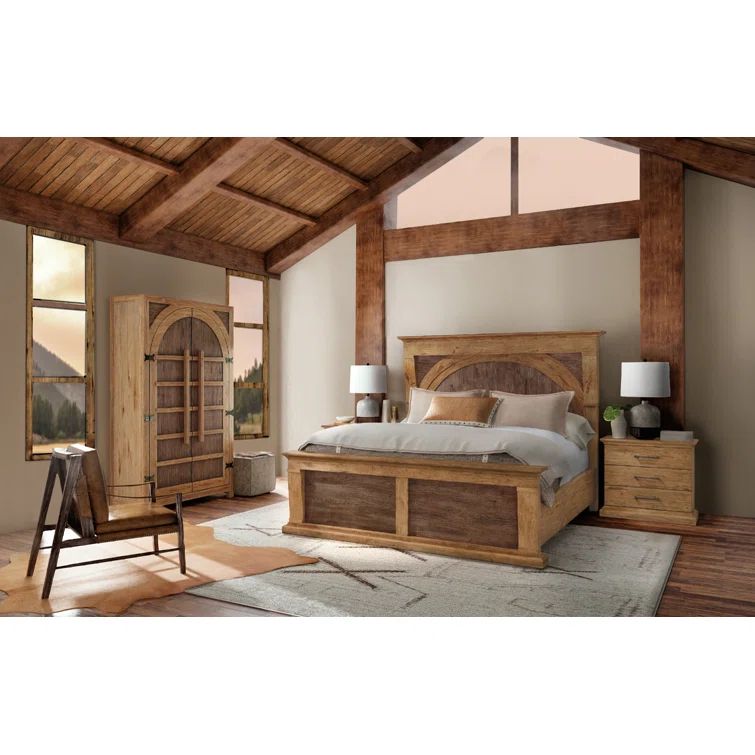 Big Sky Vintage Natural California King Upholstered Leather Bed