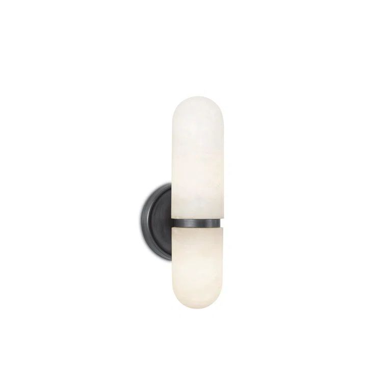 Alabaster and Bronze Dual-Light G9 LED Wall Sconce