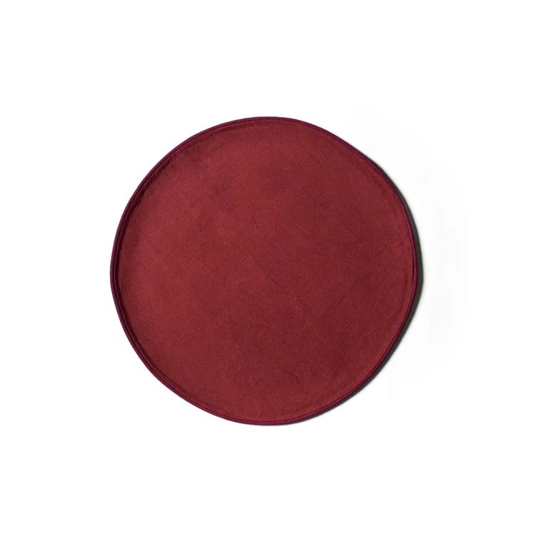 Coquette Red Cotton Round Placemat Set of 4