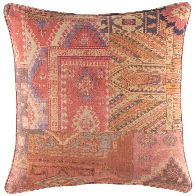 Embroidered Euro Cotton Sham in Multicolor Patchwork Design