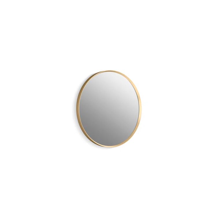 Moderne Brushed Gold 22" Round Bathroom Vanity Mirror