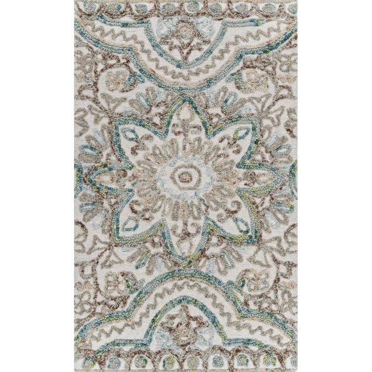 Ivory Solid Handmade Tufted Wool Rectangular 4' x 6' Rug