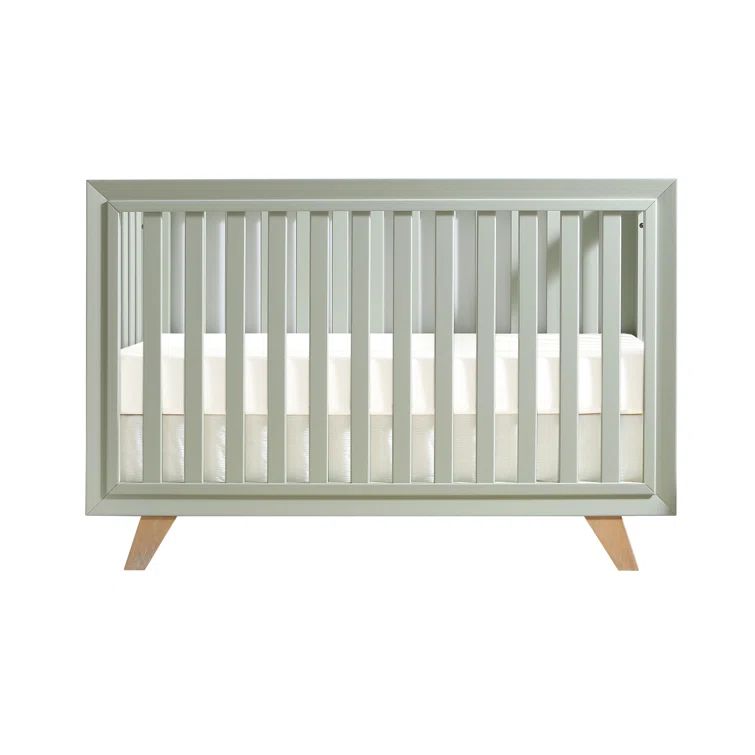 Wooster Sage Green 3-in-1 Convertible Crib with Adjustable Mattress Heights