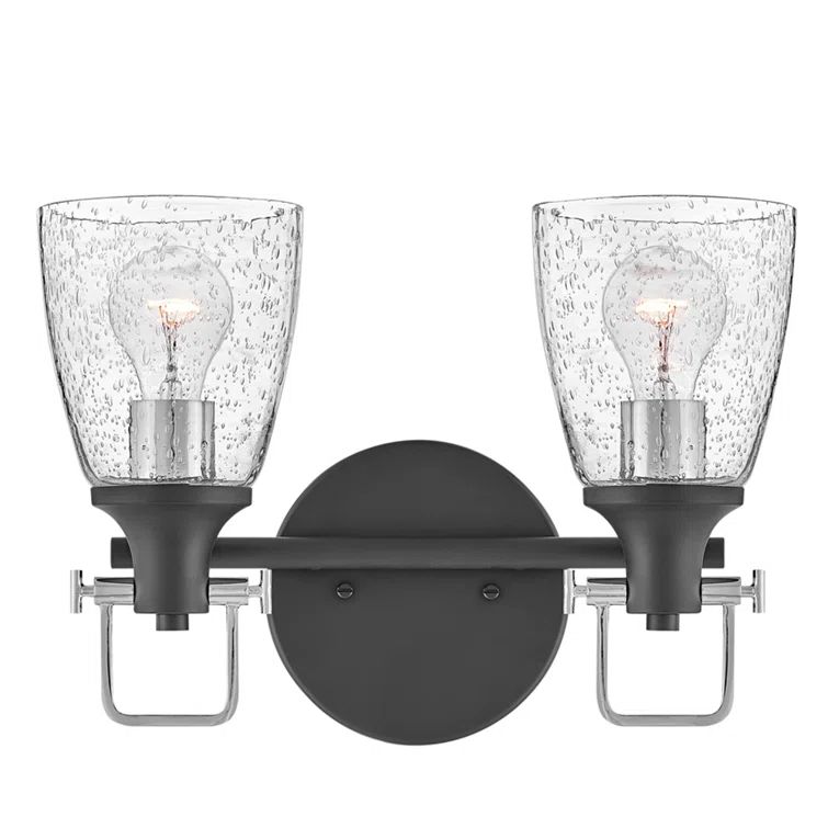 Easton Black and Chrome 2-Light Dimmable Vanity Light