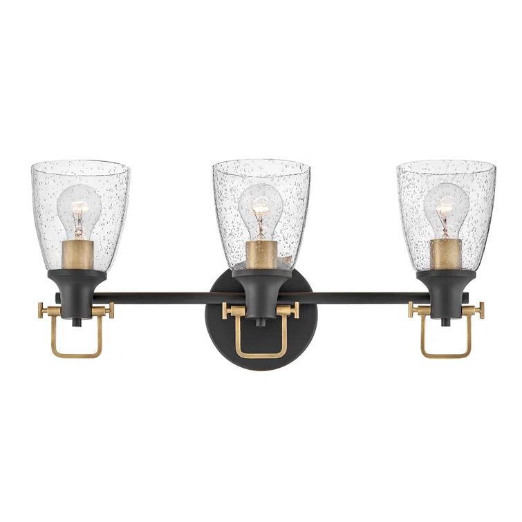Easton Black and Brass 3-Light Vanity Fixture