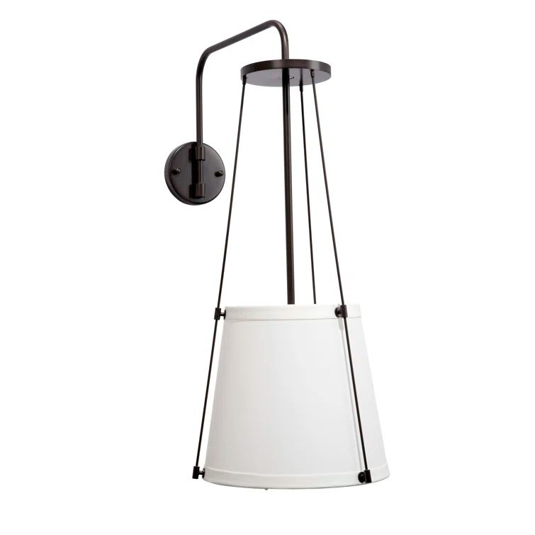 Elegance in Bronze Oil-Rubbed Sconce with Off-White Linen Shade