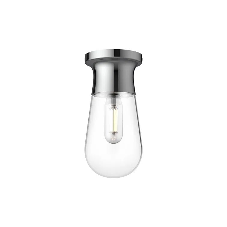 Marcel Chrome and Glass Teardrop Flush Mount Light
