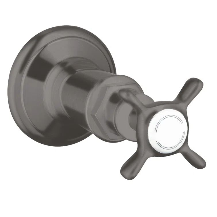 Brushed Black Chrome Wall-Mounted Cross Handle Valve Trim