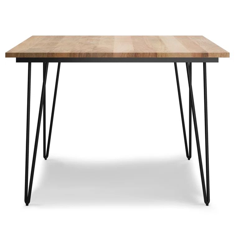 Hunter 42" Natural Mango Wood Industrial Dining Table
