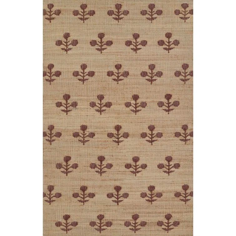 Orchard Bloom Beige and Rust Hand Woven Wool Rug