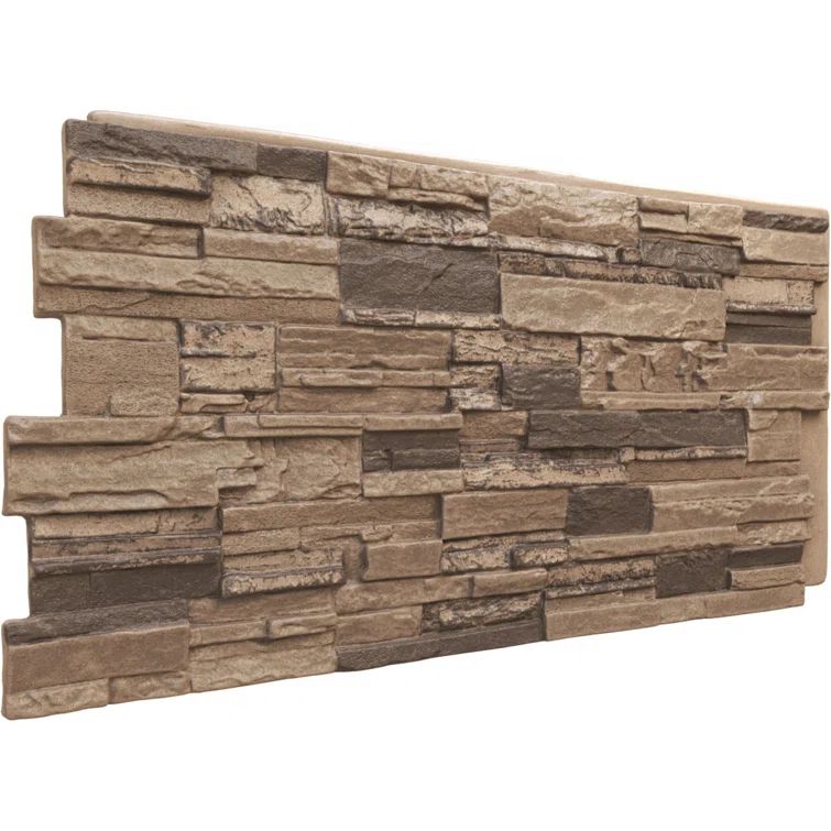 Smokey Ridge Faux Stone 48" x 24" Wall Panel