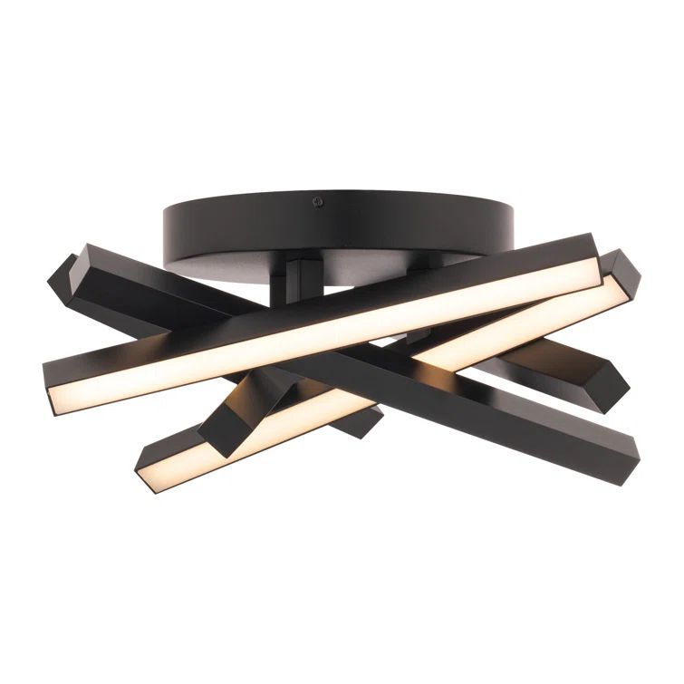 Black Aluminum LED Indoor/Outdoor Flush Mount Ceiling Light