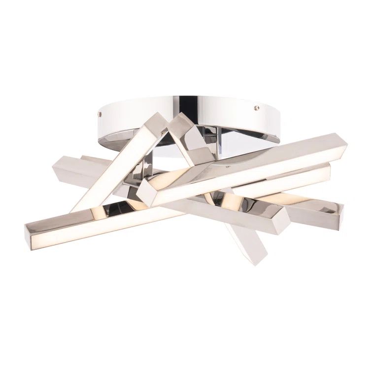 Chrome 15-Inch LED Semi Flush Mount Ceiling Light
