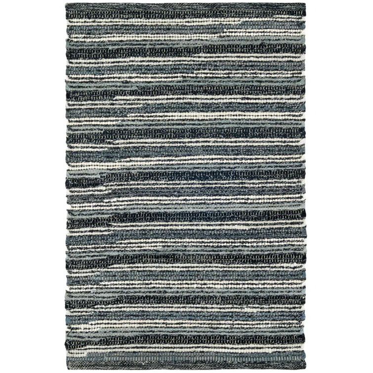 Francisco Black Stripe Handwoven Cotton & Chenille 8' x 10' Rug
