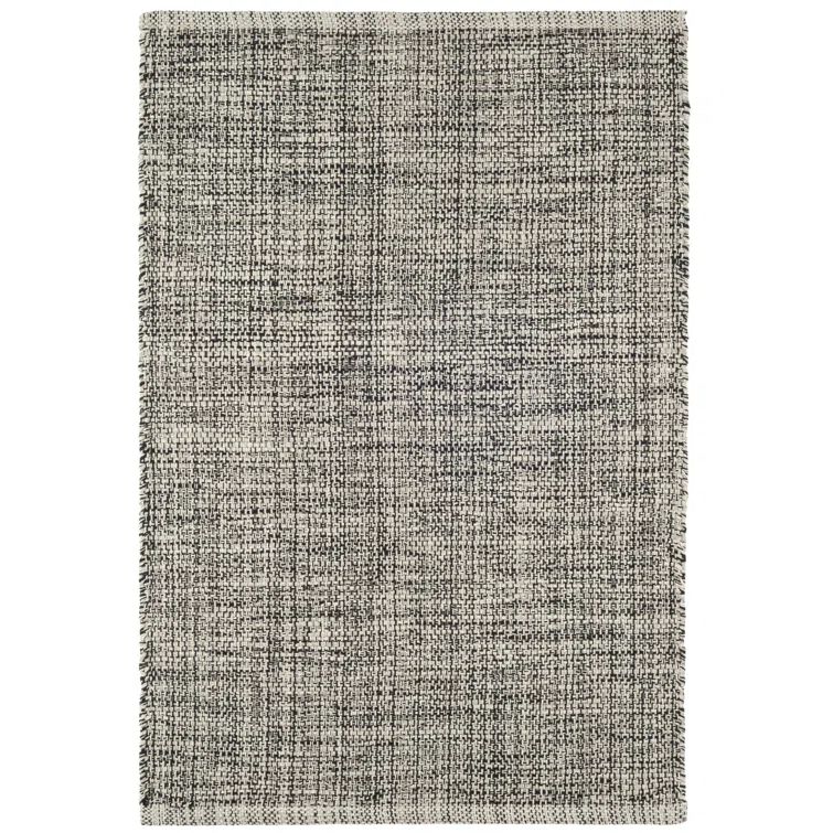 Marled Black and Ivory Handwoven Cotton 2' x 3' Rug