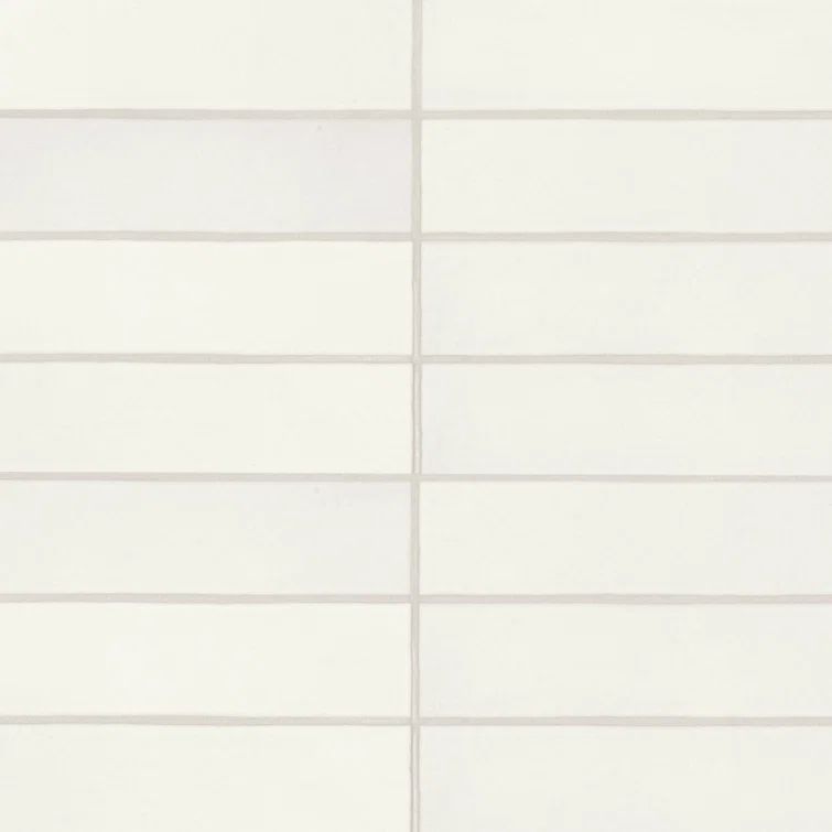 Shoji White Matte Ceramic Subway Wall Tile 2.5" x 10"