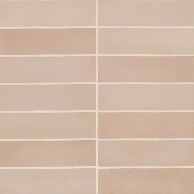 Makoto Matte Pink Ceramic Subway Wall Tile 2.5" x 10"