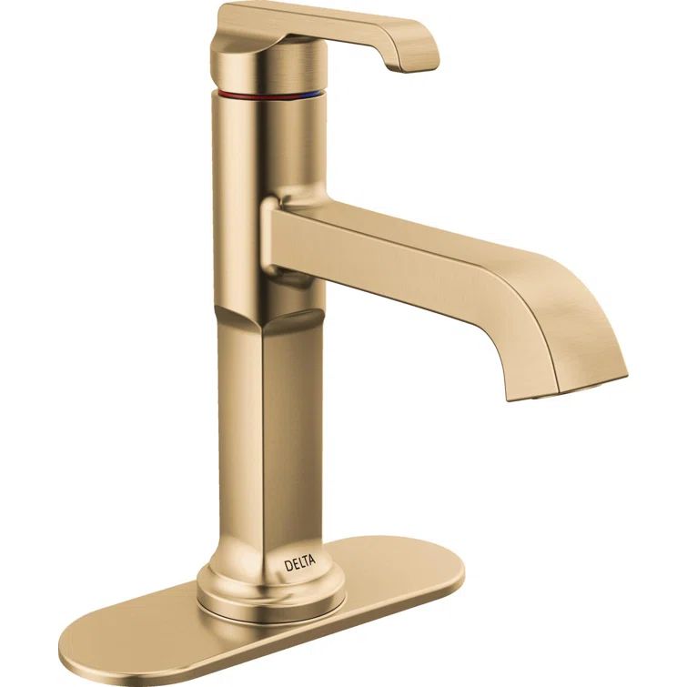 Champagne Bronze Single Handle Bathroom Faucet with Lumicoat Finish