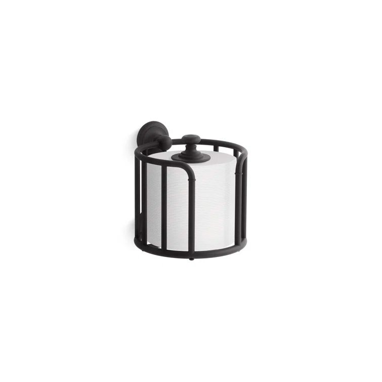 Matte Black Vintage Artisan Toilet Paper Holder