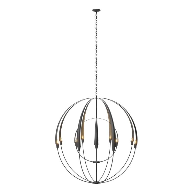 Cirque Grand 12-Light Black Bronze Steel Globe Chandelier