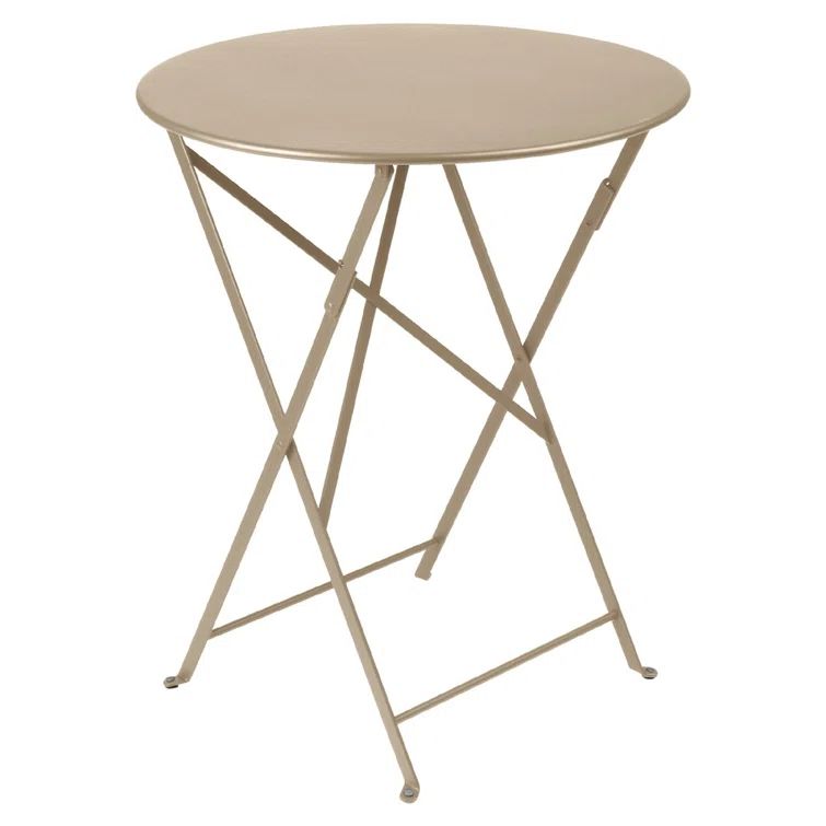 Nutmeg Round Metal Folding Bistro Table, 24"