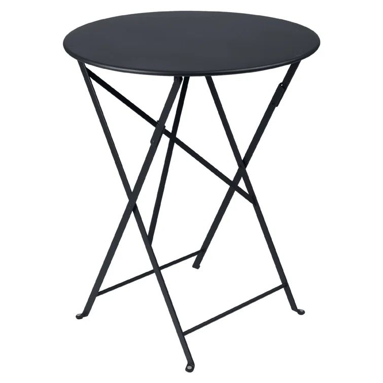 Anthracite Round Metal Folding Outdoor Bistro Table