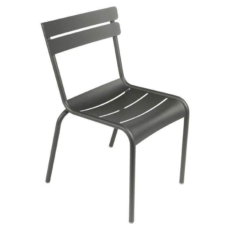 Rosemary Aluminum Armless Outdoor Stacking Dining Chairs, Set of 4