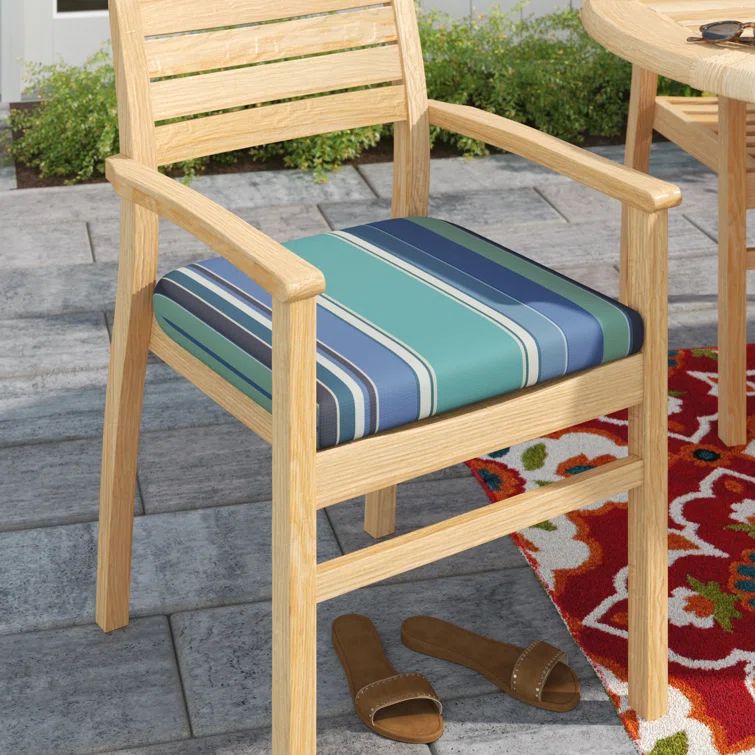 Dolce Oasis Stripe Sunbrella Outdoor Wicker Seat Cushion