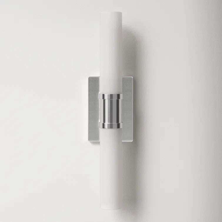 Evelien Brushed Nickel 2-Light Frosted Glass Vanity Light