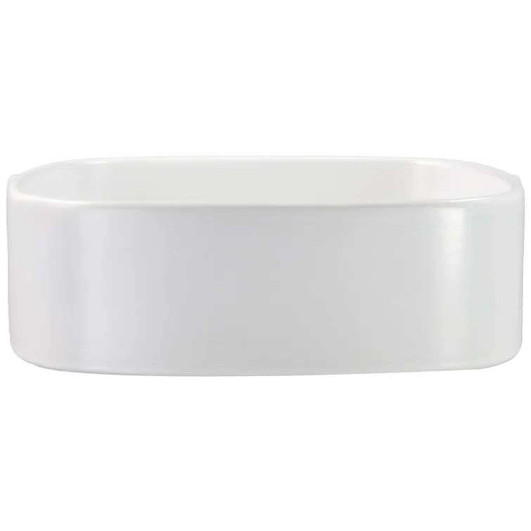 Matte White Ceramic Square Vessel Bathroom Sink