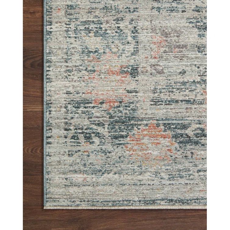 Millie Blue and Multicolor Vintage Rectangular Area Rug