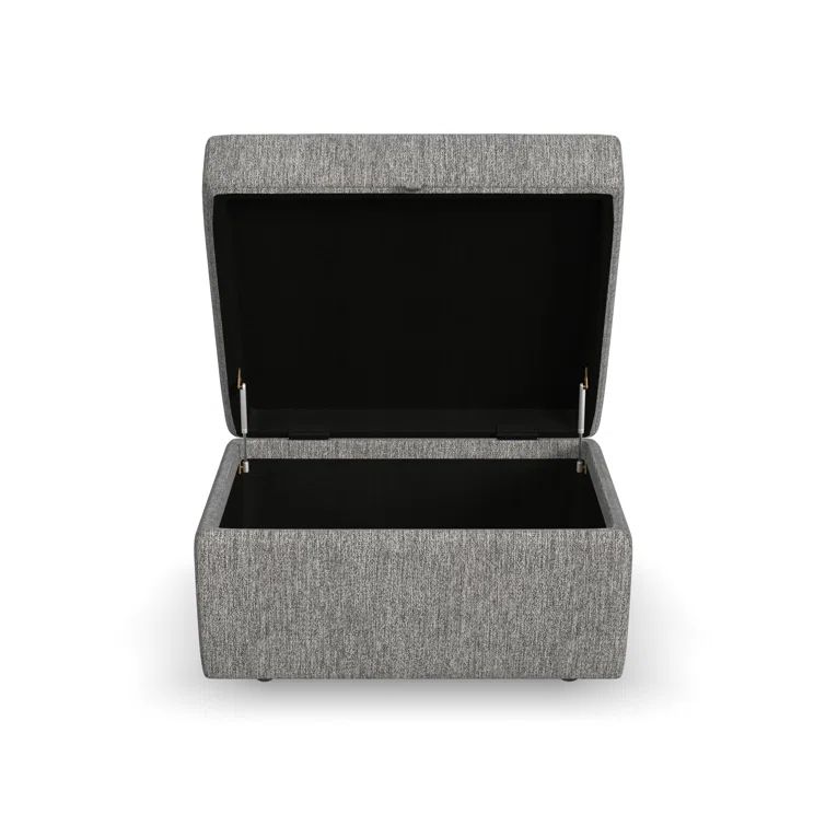 Gray Fabric Modular Sectional with Storage Ottoman and Track Arm