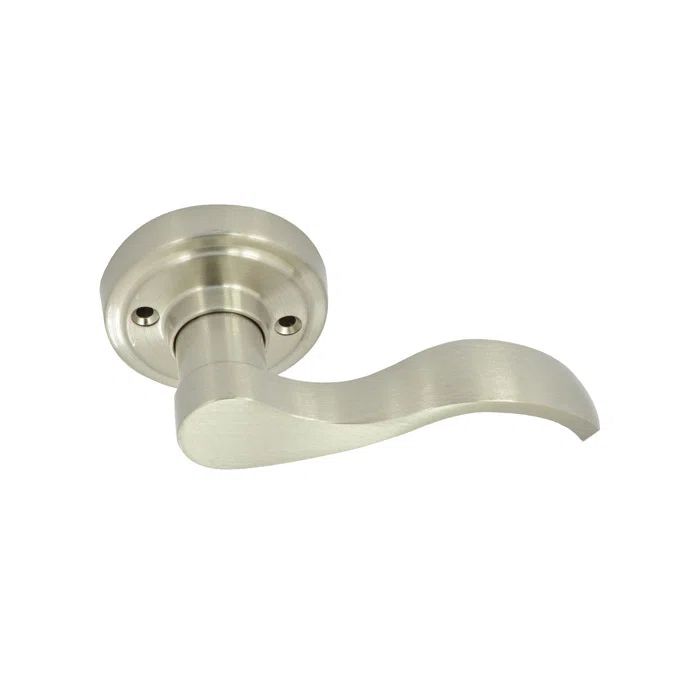Satin Nickel Left-Handed Modern Door Lever Handle
