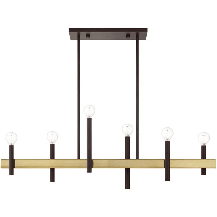 Elegant Bronze & Crystal 4-Light Chandelier with Antique Brass Accents