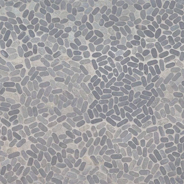 12" x 12" Sliced Coal Natural Stone Mosaic Floor & Wall Tile