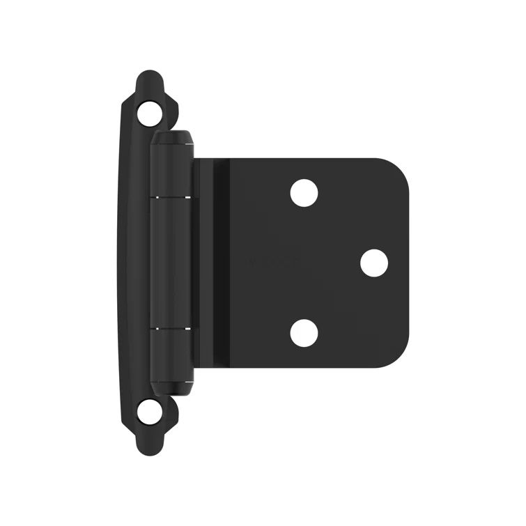 Matte Black Steel Variable Overlay Self-Closing Cabinet Hinges