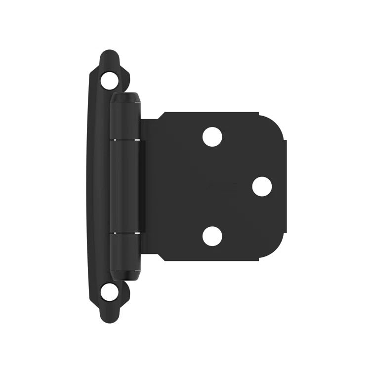 Matte Black Variable Overlay Self-Closing Cabinet Hinges