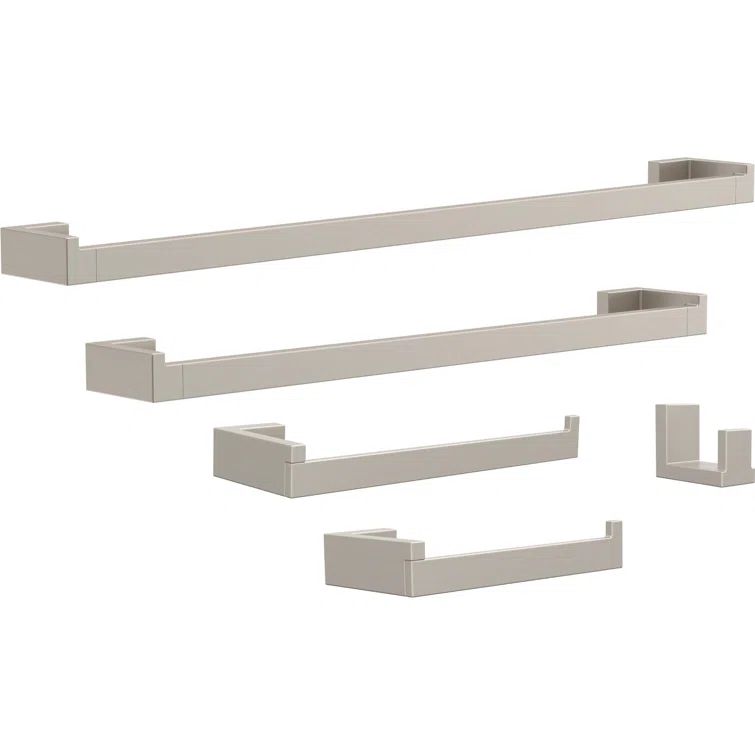 Beaufort Brushed Nickel 5-Piece Bathroom Hardware Set